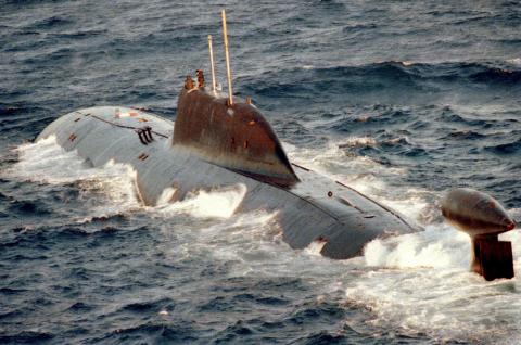 Ein russisches Atom-U-Boot im Meer